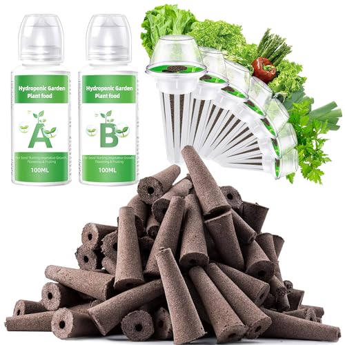 50 Pack Grow Sponges Replacement, Hydroponic Seed Starter Pods Compatible with AeroGarden, iDOO and Most Hydroponics Growing System, Root Growth Sponges for Indoor Garden