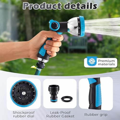 Garden Hose Nozzle High Pressure Leak Proof Spray Water Hose Nozzle Sprayer - color: Blue&Blue
