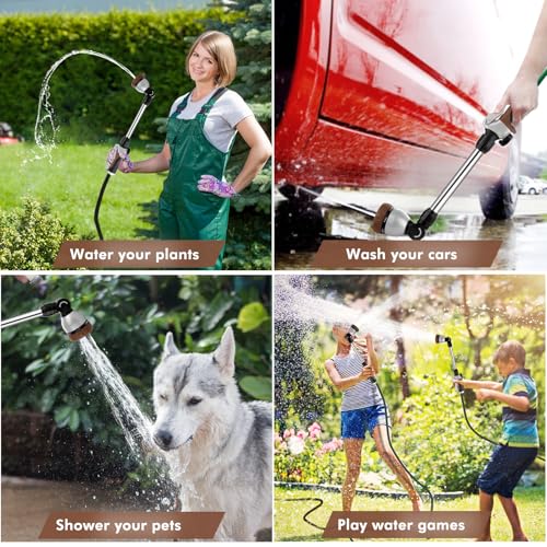 RESTMO Heavy Duty Metal Hose Wand, Watering Wand for Garden Hose - color: Brown
