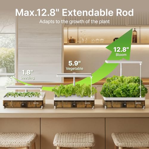 SUNCOZE Hydroponics Growing System 13 Pods, with Dimmable Light