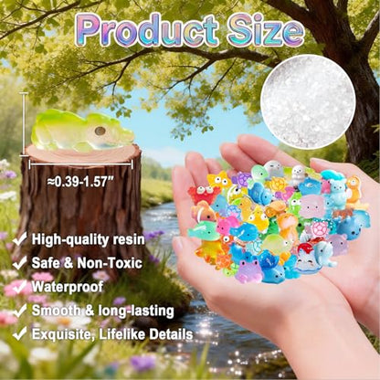 Zerobe Miniature Resin Animal Sets: Tiny Collectible Figurine Bulk Pack (Ocean Animals) - color: Ocean Animals