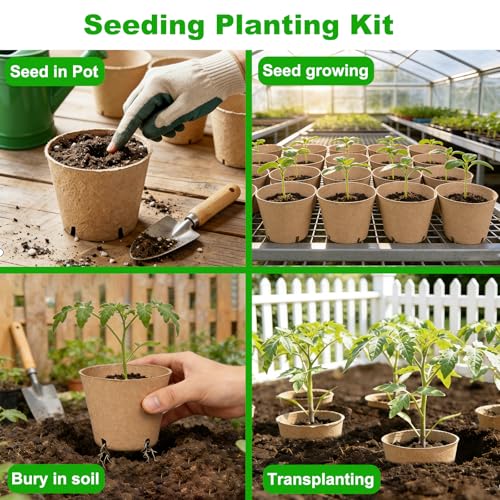 JNYONG 120 Packs 4 Inch Peat Pots，Garden Germination Nursery Pots