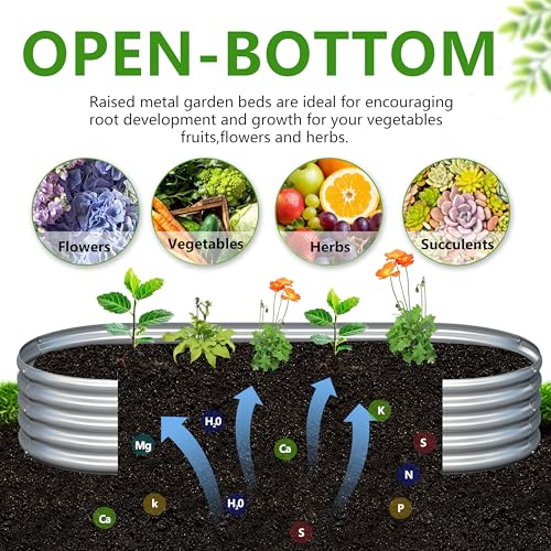 2PCS 6x3x1ft Galvanized Metal Raised Garden Bed Kit,Outdoor Planter Box Vegetables,Flowers,Herbs Durable Rust-Resistant Patio Gardening Beds - size: 6x3x1(2PCS)