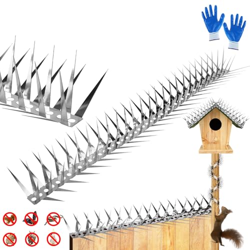 Bird Spikes 65 FT Anti Climb Spikes Stainless Steel Bird Squirrel Deterrent - size: 65 FT
