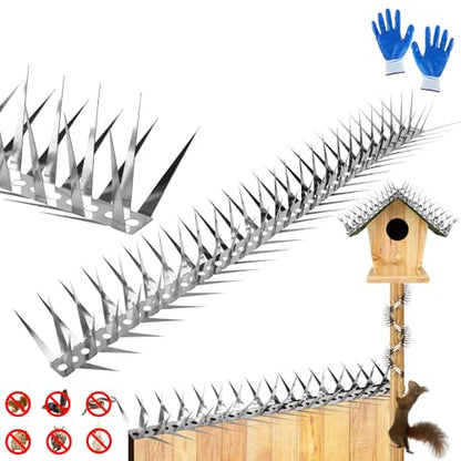 Bird Spikes 65 FT Anti Climb Spikes Stainless Steel Bird Squirrel Deterrent - size: 65 FT
