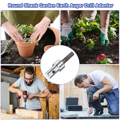 Utoolmart Garden Earth Auger Drill Adapter, 3/4" Internal Diameter, 2 Slot