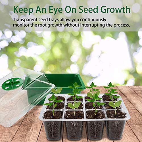 UWIOFF 12-Pack Seed Starter Trays, 144 Cells Seed Starting Tray