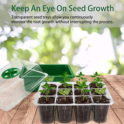 UWIOFF 12-Pack Seed Starter Trays, 144 Cells Seed Starting Tray