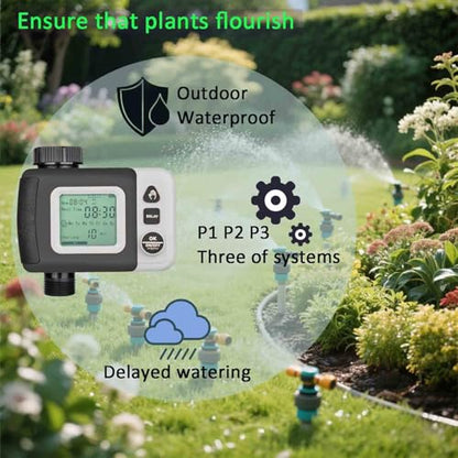 Sprinkler Timer Water Timer for Garden Hose Automatic Watering System Upgrade Rain Delay 12 Months Extra Long Working Time Easy to Set Up Installation