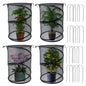4 Pack Pop up Plant Covers Tent from Animals, 20"H X 13"D Insect Barrier Mesh Plant Guard Cover Net Black Garden Plant Protectors Mini Greenhouse Plant Protection Cage with Stakes for Outdoor Plants - color: Black