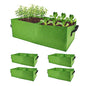 Plant Grow Bags, 5 Pack Fabric Raised Planting Bads, 2 Holes Rectangle Grow Bag, 10 Gallon Breathable Potato Tomato Planter Pots for Outdoor Vegetables Plant Flowers (Green) - color: Green 5 Pack 10 Gallon