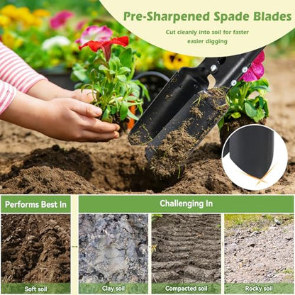 Post Hole Digger, 54” Manual Plant Hole Digging Tool for Gardening, Soil Plugging, Cultivating, Weeding,Heavy Duty Metal Holes Digger Tool with Sharp Blade for Fence Installation Bulbs Planting