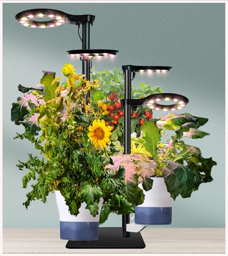Indoor Plant Hydroponics Growing System Tower Kit with Grow Light (Large) - size: 20 inch