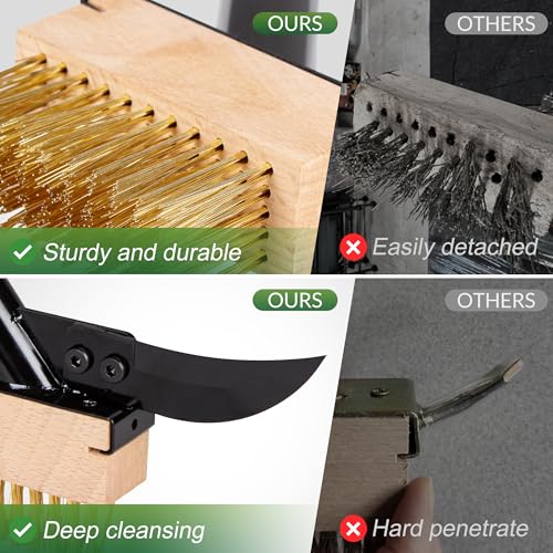 Walensee 66.5in Adjustable 3-in-1 Crack Weeder & Moss Remover Brush Tool