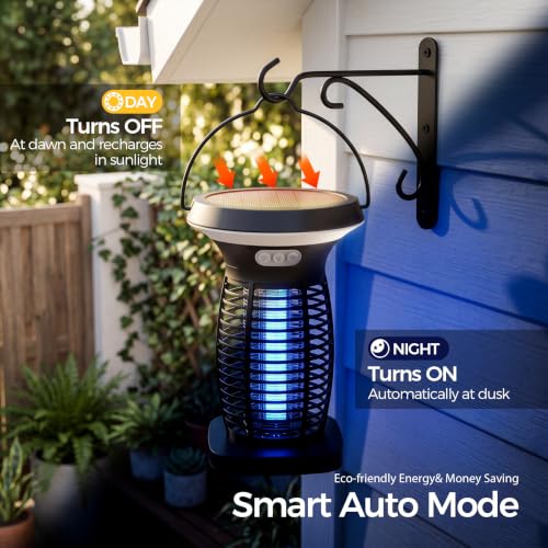 Solar Bug Zapper Outdoor and Indoor, Mosquito Fly Zapper for Home - color: black