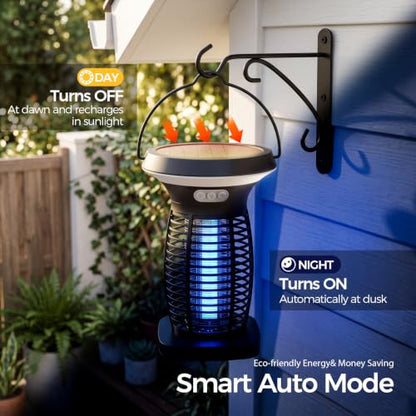 Solar Bug Zapper Outdoor and Indoor, Mosquito Fly Zapper for Home - color: black