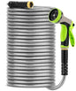 UNCO- Metal Garden Hose with 10 Functions Spray Nozzle, 100 Feet, No Kink