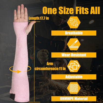 18-Inch Cut Resistant Arm Sleeves Guard Farmer Gardening Defense,Pink - color: Pink