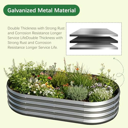 Galvanized Garden Bed Kit for Vegetables/Herbs/Flowers, Outdoor Raised Planter Box, 2PCS 4x2x1 ft - size: 2PCS 4X2X1