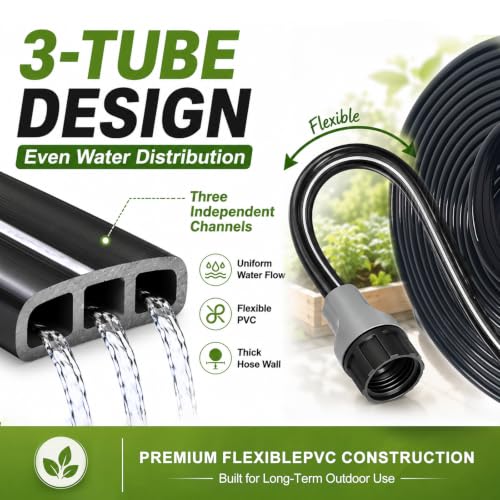 Sprinkler Hose with Holes 100 Ft (25ft 4pack) for Garden Watering - size: 100 ft (25ftx4pack)