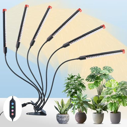 FECiDA 54W High Output Bright Strong Clip Grow Lights for Seed Starting - size: 6-Tubes