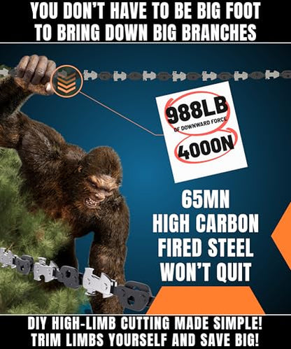 CAMPNDOOR High Limb Rope Saw 53 In - 360 Rope Chain Saw for Tree Limbs