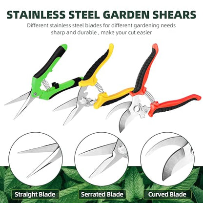 EWPJDK 3 Pack Garden Pruning Shears Scissors Clippers (Multicolor) - style: Multicolor