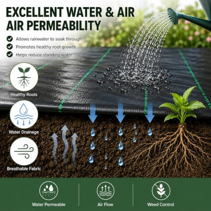 6FTx300FT Weed Barrier Landscape Fabric Heavy Duty 5oz Pro Ground Cover Mat - size: 5oz-6ftx300ft