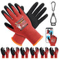 7 Pairs Safety Work Gloves Seamless Nylon Knit MicroFoam Nitrile Coated - size: Medium, style: 7 Pairs,red