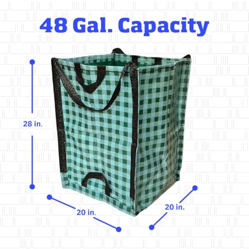 DURASACK Heavy Duty Home and Yard Bags, Gingham Green - color: Gingham Green