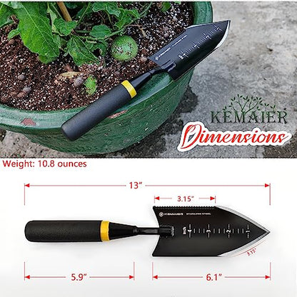 Kemaier Heavy Duty Gardening Hand Trowel - Stainless Steel Tool - style: Tooth Trowel - Sheath