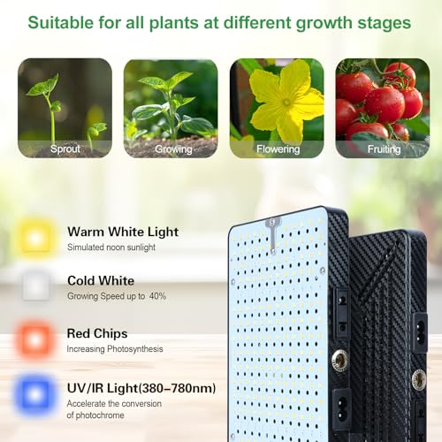 FRGROW 2Head New Stand Full Spectrum Grow Light for Indoor Large Plants - size: 2 Head-New Stand
