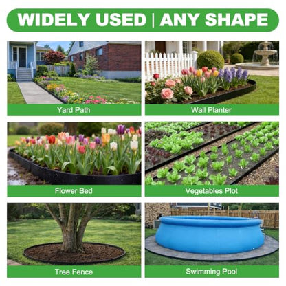 20.8FT Metal Landscape Edging, 5-Pack 50"L x 9"H Rust-Proof Border - color: 9In Tall, size: 5 Pack
