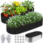 2 Sets 4x2x 1 ft Raised Garden Bed Liner Bag,Plants Grow Bed Fabric Liners - color: Oval