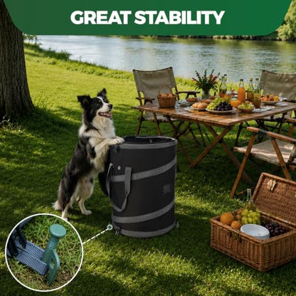 RVGUARD Pop-Up Trash Bin, Black Trash Can, 2 Pack - color: BLACK 2 PACK