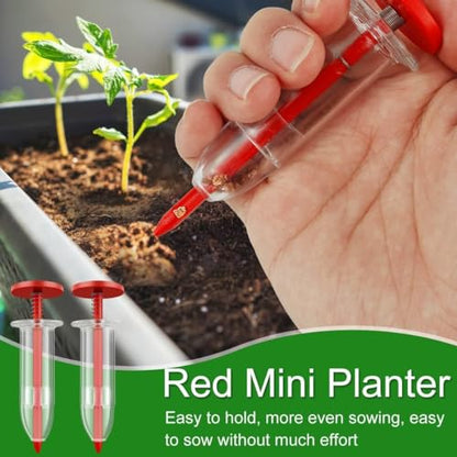 6Pcs Mini Sowing Seed Dispenser, Seed Planter Tool, Handheld Seed Planter, Mini Hand Seed Spreader, Garden Seed Planter, Small Seed Spreader with Seedlings Dibber Widger for Spreading,Seed Sower Tool