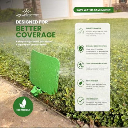 Side Shield 2 Pack – New & Improved Sprinkler Deflector for Lawn Edges, Redirects Overspray from Driveways & Sidewalks, Reinforced Spike & Durable Design