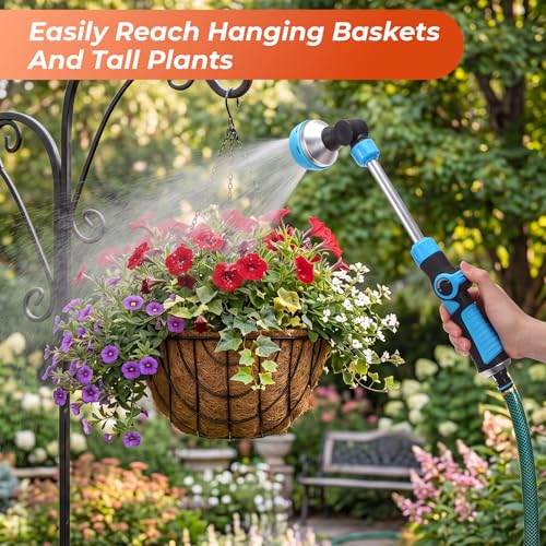 Chumia 2 Pack 18" Watering Wand for Garden Hose, 8 Spray Patterns