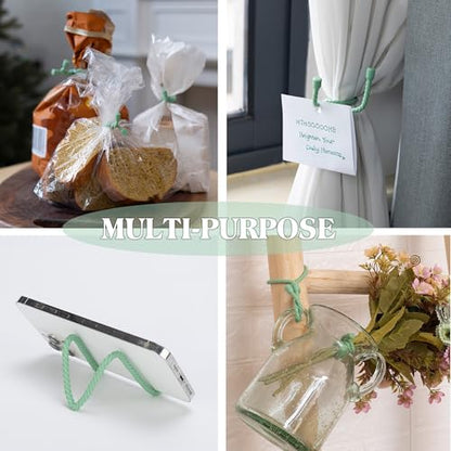 8PCS 4 Inch Silicone Cable Ties, Reusable Bendable Rubber Twist Ties - color: Mint Green, size: 4in(8pcs)