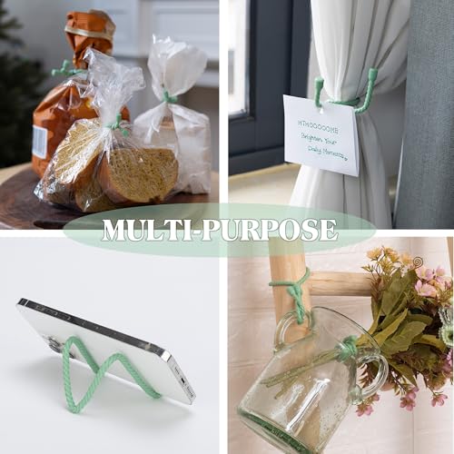 8PCS 18 Inch Silicone Cable Ties, Reusable Bendable Rubber Twist Ties - color: Mint Green, size: 18in(8pcs)