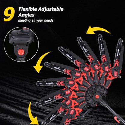 2-in-1 Cordless Pole Saw and Mini Chainsaw for Pruning Branches, Cutting