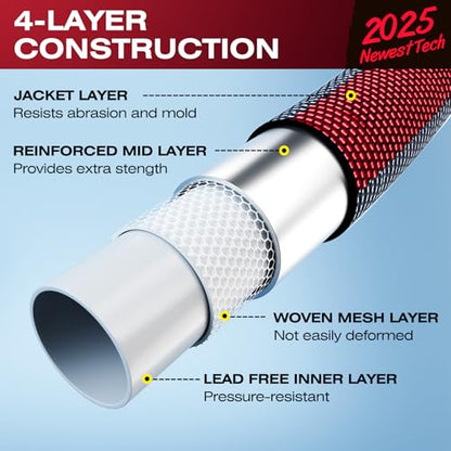 Flexible & Lightweight Garden Hose 25 FT - color: Gray/Red, size: 25 FT