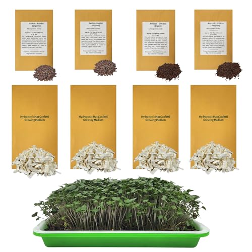 Microgreen Refill – 4 Harvests: Hydroponic Medium and 4 Pack Organic Seeds - style: Hydroponic Confetti Refill
