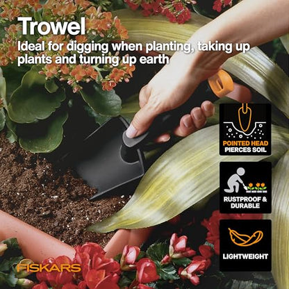 Fiskars 4-Piece Tool Set, Pruning Shears, Trowel, Cultivator & L/XL Gloves - style: Houseplant Starter Gift Set