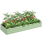 Outsunny 8' x 3' x 1' Galvanized Raised Garden Bed, Light Green - color: Light Green