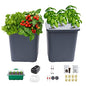 2 Hydroponic Buckets Kit for Plants, Hydroponics Growing System for Herbs/Tomato/Vegetables, DWC System with Air Pump & Germination Tray (Complete Indoor Hydroponic Gardening Supplies) - size: 2 Buckets Kit (Grey)