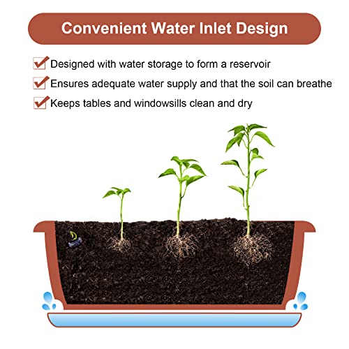 HOXHA 6 Pcs Window Box Planter, 17" Rectangular Planter Box, Brick Red - size: 6 Pack / 17inch