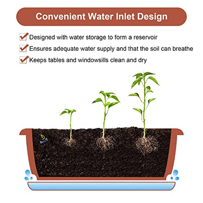 HOXHA 6 Pcs Window Box Planter, 17" Rectangular Planter Box, Brick Red - size: 6 Pack / 17inch