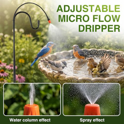 Saillong 36 Ft Bird Bath Dripper Kit, Outdoor Sprinkler System, Spray Head - size: 33 ft Water Pipe, style: Spray