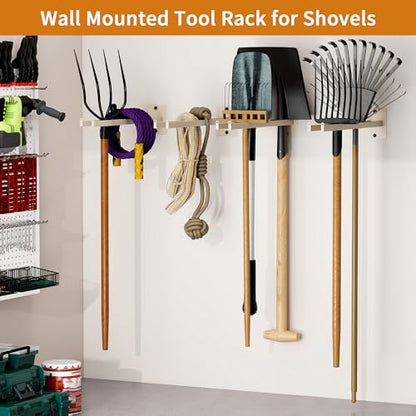 lukar 4 PCS Wall Mounted Shovel Rack with Non-slip Design
